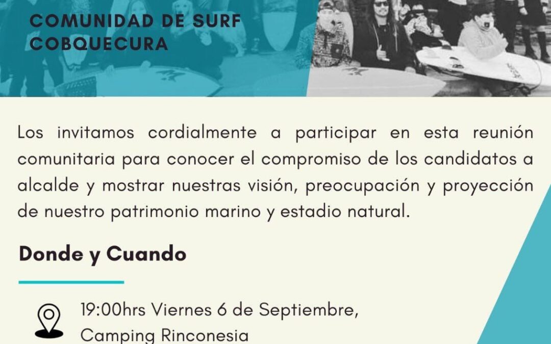 Conversatorio con Candidatos a Alcalde, Invitan Escuelas de Surf