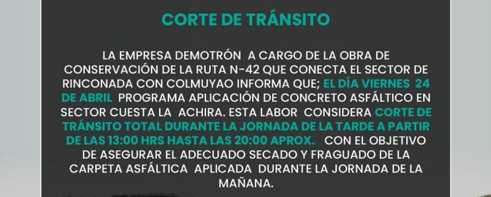 Comunicado a vecinos y visitantes